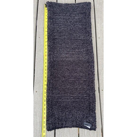Barefoot Dreams CozyChic Dark Gray Long Scarf Soft Plush Fuzzy Plush Knit - Picture 8 of 11